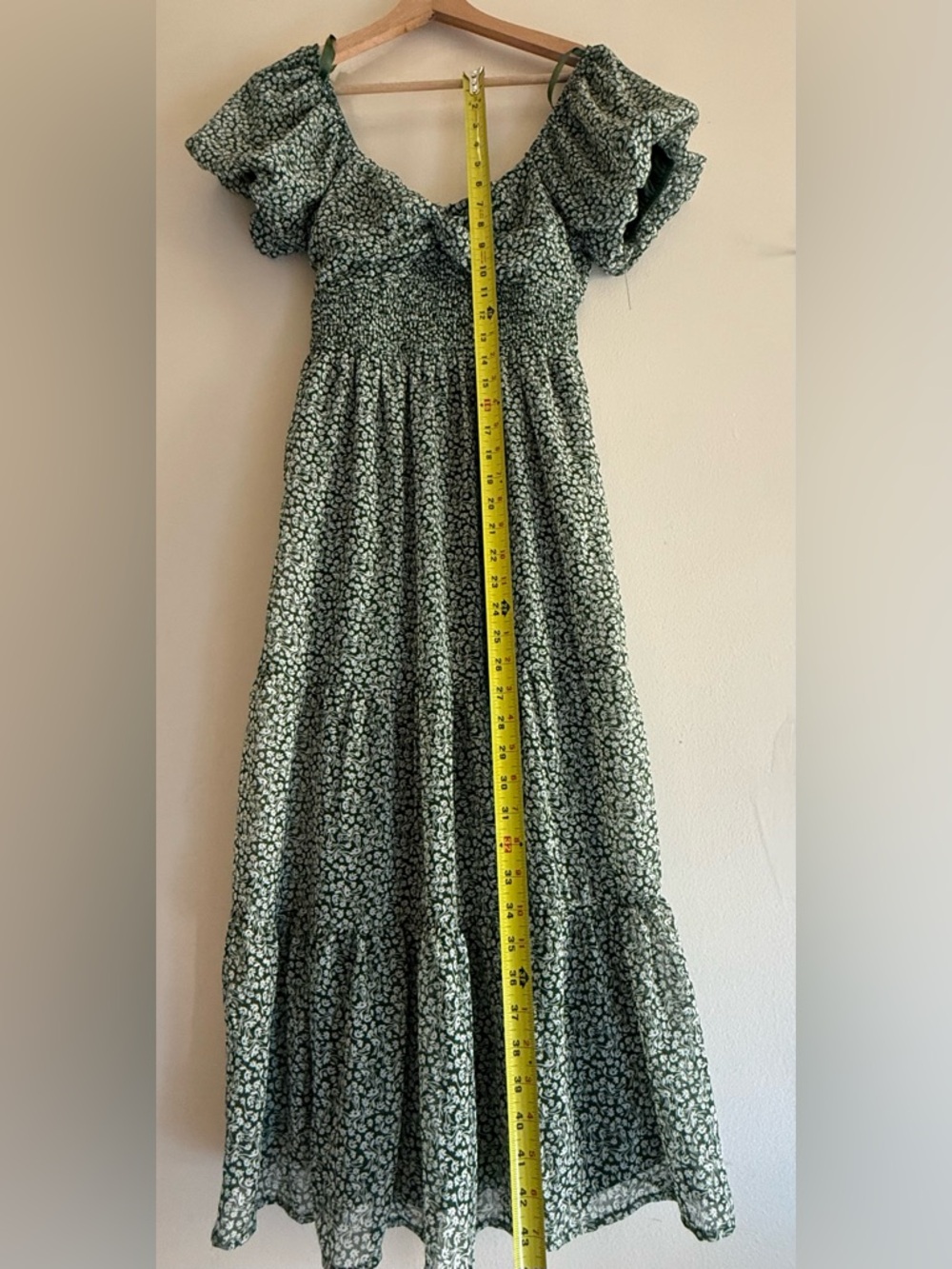 Trixxi Green Floral Maxi Dress with Puff Sleeves - Picture 4 of 4